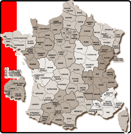 carte de France des département